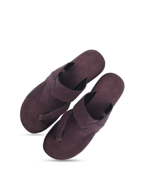 

SKO Boys Maroon Solid Leather Comfort Sandals