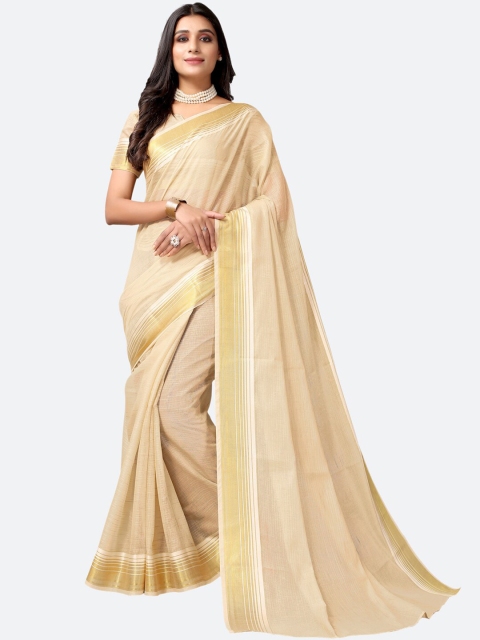 

SIRIL Beige Woven Design Zari Saree