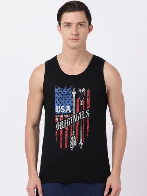 

Jockey Men Black Printed Cotton Lounge T-Shirt