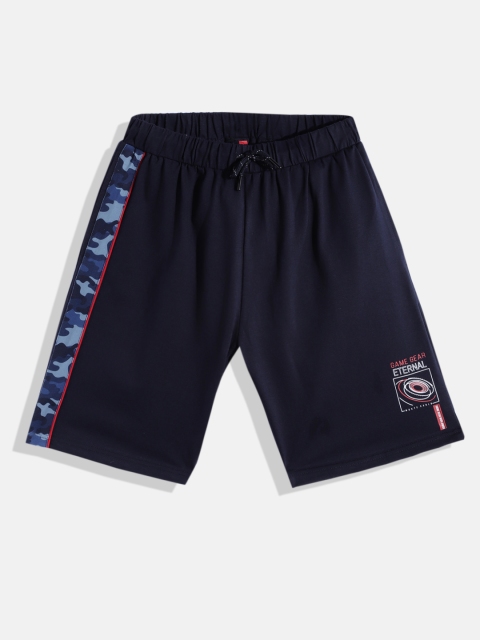 

Monte Carlo Boys Navy Blue & White Camouflage Print Shorts