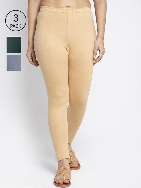 

Jinfo Women Pack Of 3 Solid Leggings, Grey