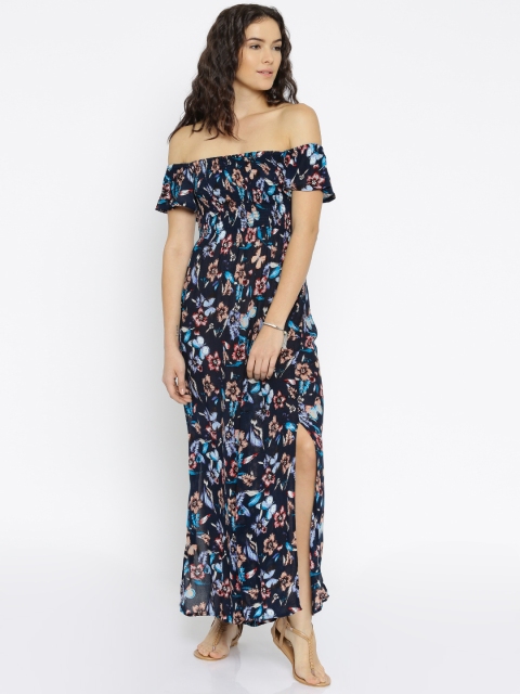 

ONLY Navy Floral Print Maxi Dress, Navy blue
