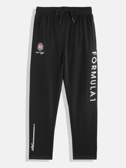 

Monte Carlo Boys Black & White Pure Cotton Typography Print Track Pants
