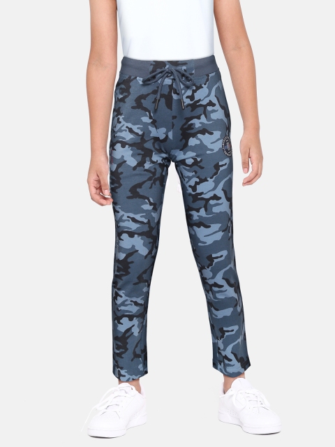 

Monte Carlo Boys Blue & Black Pure Cotton Camouflage Print Track Pants