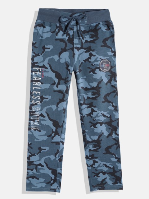 

Monte Carlo Boys Blue & Black Pure Cotton Camouflage Print Track Pants