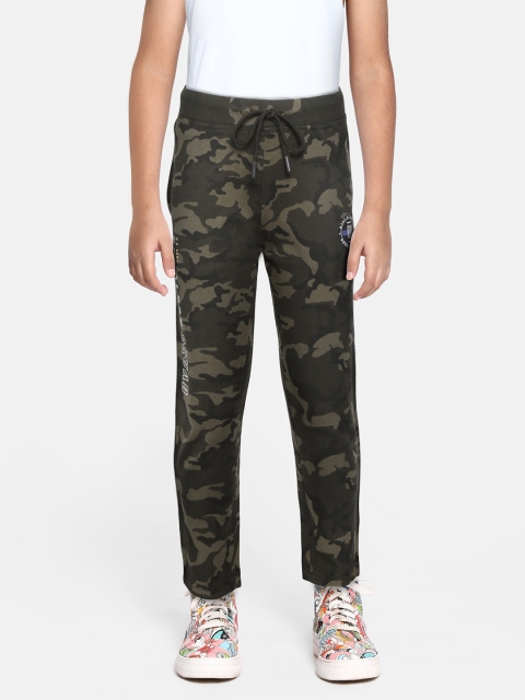 

Monte Carlo Boys Olive Green & White Camouflage Print Track Pants
