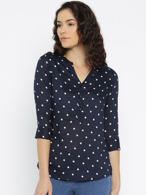 

ONLY Women Navy Printed Shirt Style Top, Navy blue