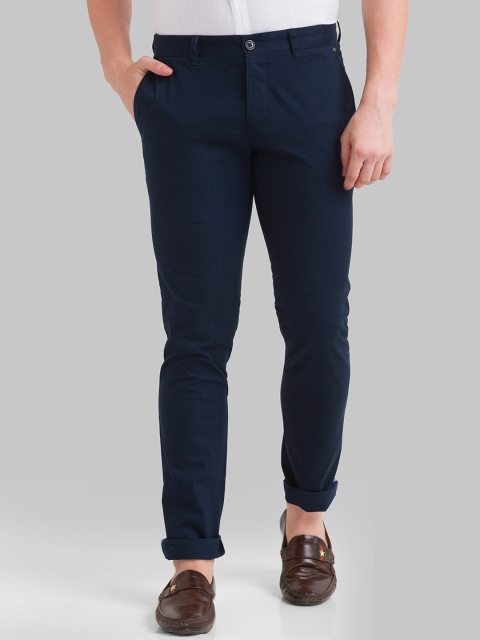 

Parx Men Navy Blue Tapered Fit Trousers