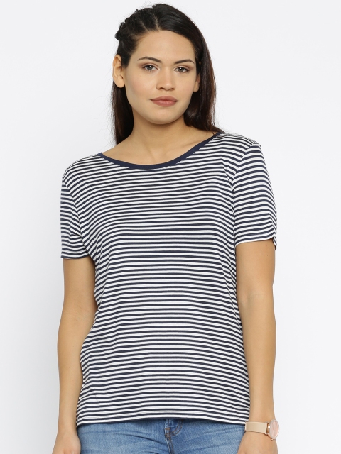 

ONLY Women White StripedT-shirt
