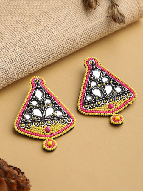 

justpeachy Yellow & Pink Contemporary Drop Earrings