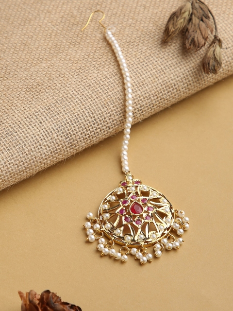 

justpeachy Gold-Plated & White Brass Maangtika