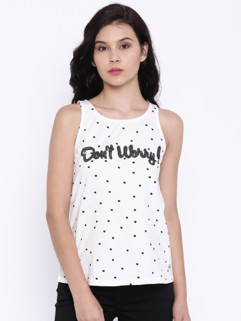 

Deal Jeans Women White Printed Tank Top
