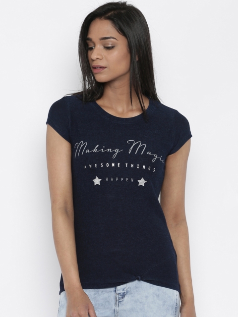 

Deal Jeans Navy Printed Top, Navy blue