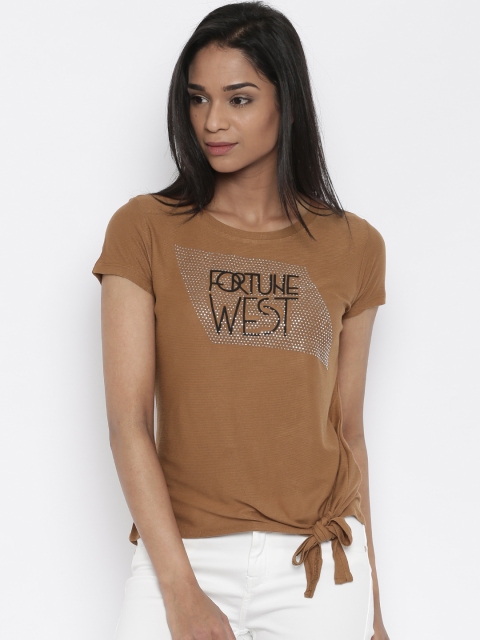 

Deal Jeans Brown Printed Top