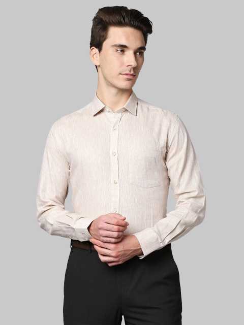 

Park Avenue Men Beige Slim Fit Linen Formal Shirt