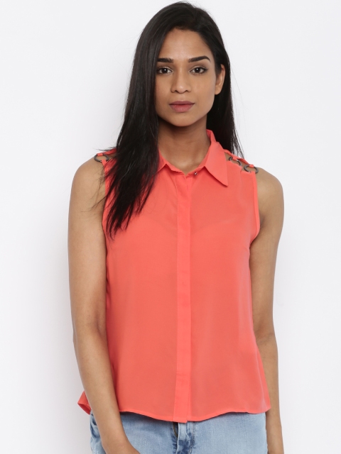 

Deal Jeans Peach-Coloured Solid Shirt
