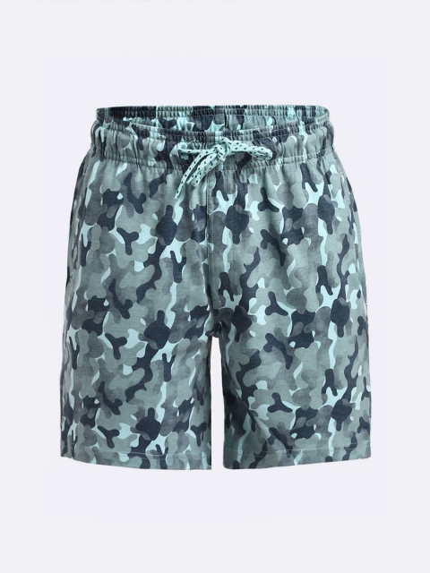

Jockey Boys Turquoise Blue & Green Camouflage Printed Shorts