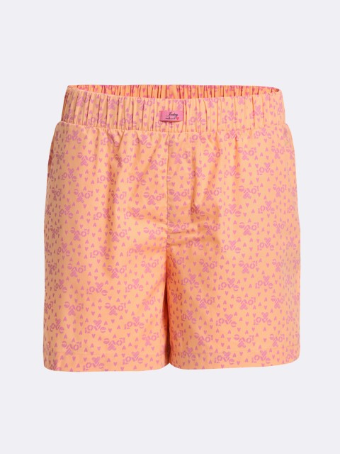 

Jockey Girls Coral Orange & Pink Printed Loose Fit Cotton Shorts