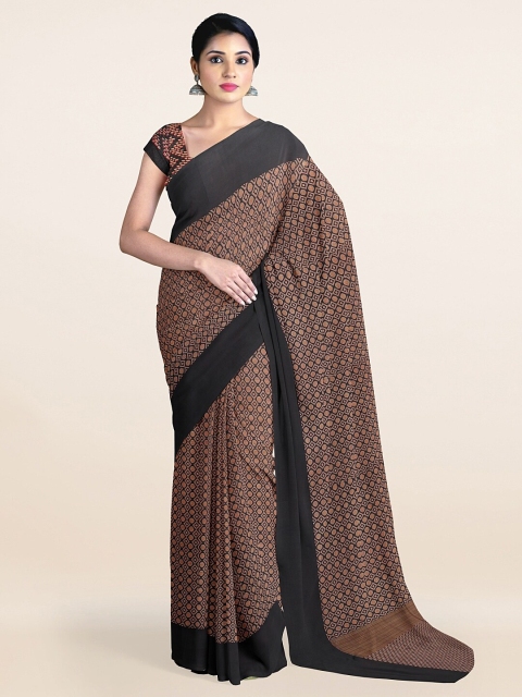 

Pothys Black & Gold-Toned Woven Design Zari Saree