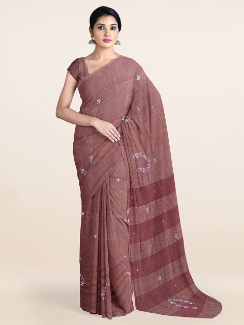 

Pothys Brown Embellished Saree