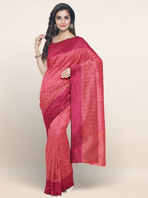 

Pothys Magenta & Golden Geometric Saree