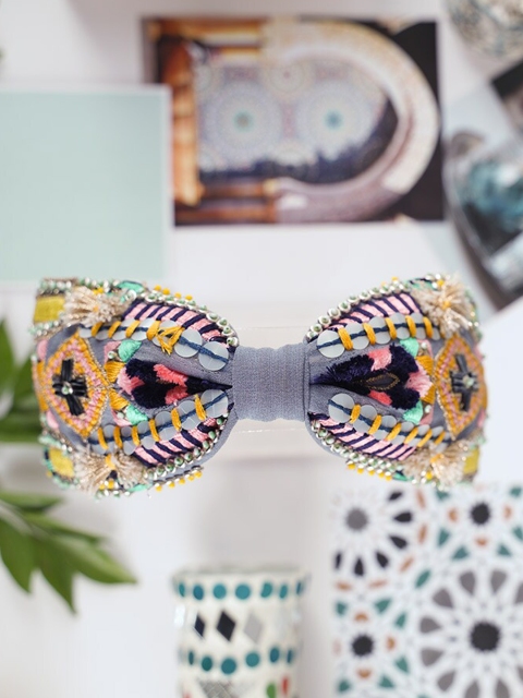 

Payal Singhal Women Blue & Yellow Embroidered Bandana Headband