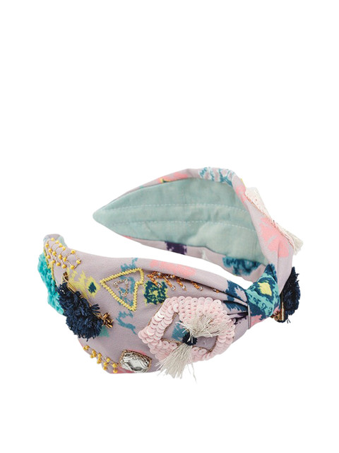 

Payal Singhal Women Grey & Pink Embellished Hairband