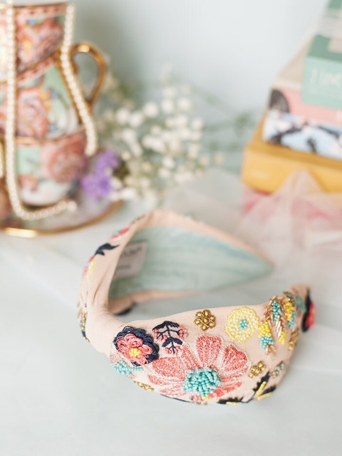 

Payal Singhal Women Nude-Coloured Embellished Hairband