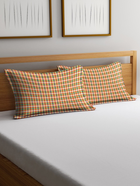 

Dhrohar Set of 2 Printed Pillow Covers, Yellow