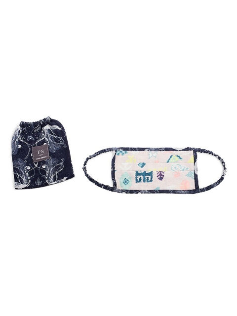 

PS MEN BY PAYAL SINGHAL Lavender & Navy Blue Cotton 3 Ply Mask with Pouch