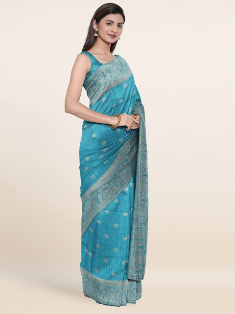 

Pothys Teal Woven Design Pure SilkSaree