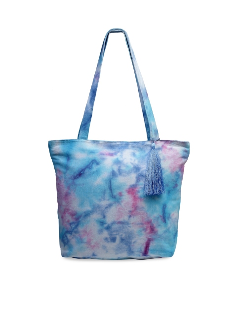 

J Style Multicoloured Printed Shopper Tote Bag with Tasselled, Multi