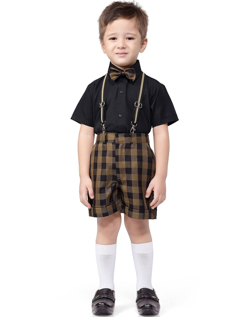 

Jeetethnics Boys Black & Olive Checked Clothing Set