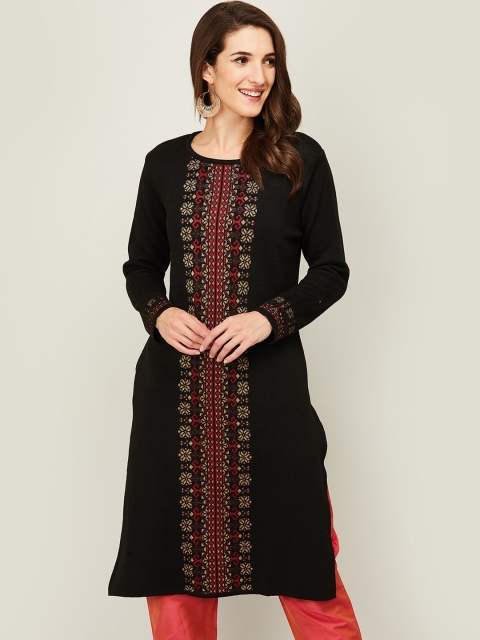

Melange by Lifestyle Women Black Geometric Kurta