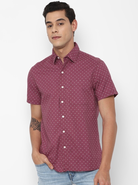 

AMERICAN EAGLE OUTFITTERS Men Mauve Micro Ditsy Printed Casual Shirt