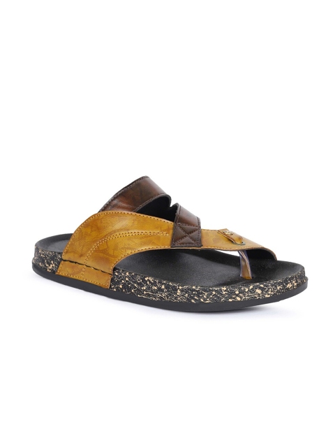 

FOUR STAR TRUCK SALES Men Mustard Yellow & Brown Comfort Sandals