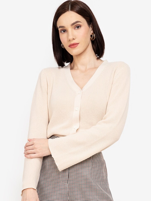 

ZALORA WORK Women Beige Cardigan