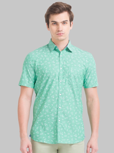 

Parx Men Green Slim Fit Floral Printed Casual Shirt