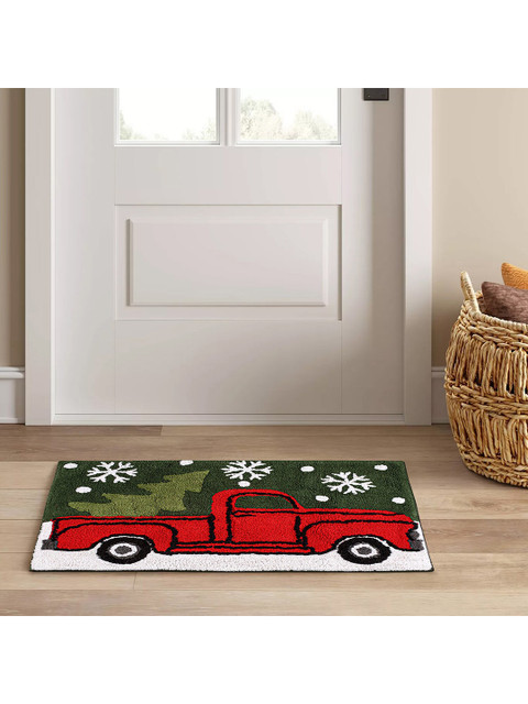 

SHADES of LIFE Red & Green Printed Cotton Doormat