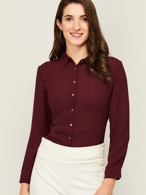 

CODE by Lifestyle Burgundy Shirt Style Top