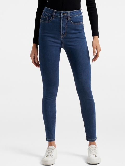 

Forever New Women Blue Skinny Fit High-Rise Stretchable Jeans