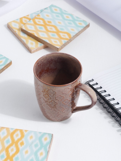 

EK BY EKTA KAPOOR Brown Textured Handcrafted Ceramic Matte Mug