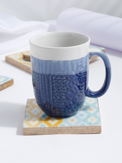 

EK BY EKTA KAPOOR Blue & White Printed Ceramic Matte Mug