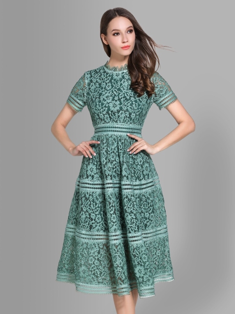 

JC Collection Green Ethnic Motifs Midi Dress