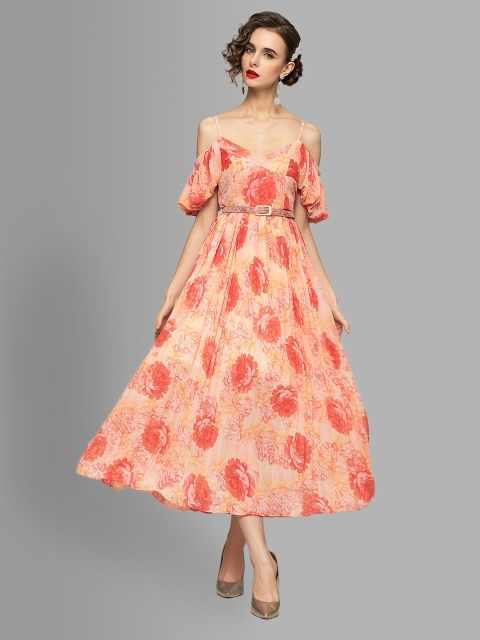 

JC Collection Pink Floral Empire Midi Dress