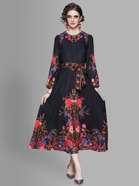

JC Collection Black Floral Maxi Dress
