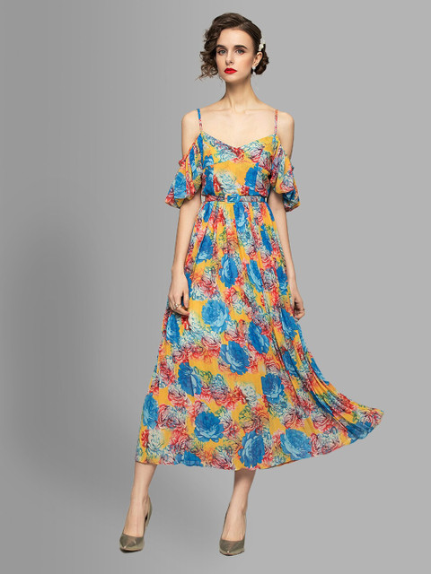

JC Collection Women Multicoloured Floral Maxi Dress, Multi