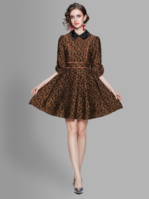 

JC Collection Coffee Brown Animal Printed Dress