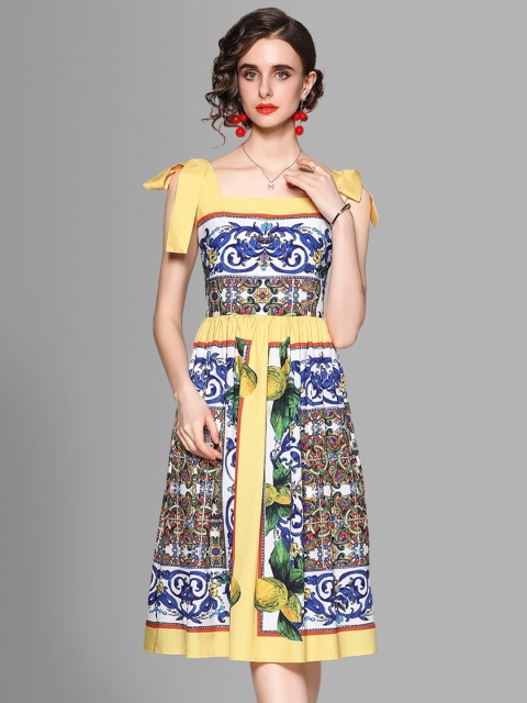 

JC Collection Multicoloured Floral A-Line Dress, Multi