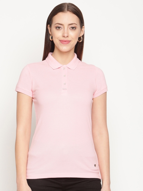 

METTLE Women Pink Polo Collar T-shirt